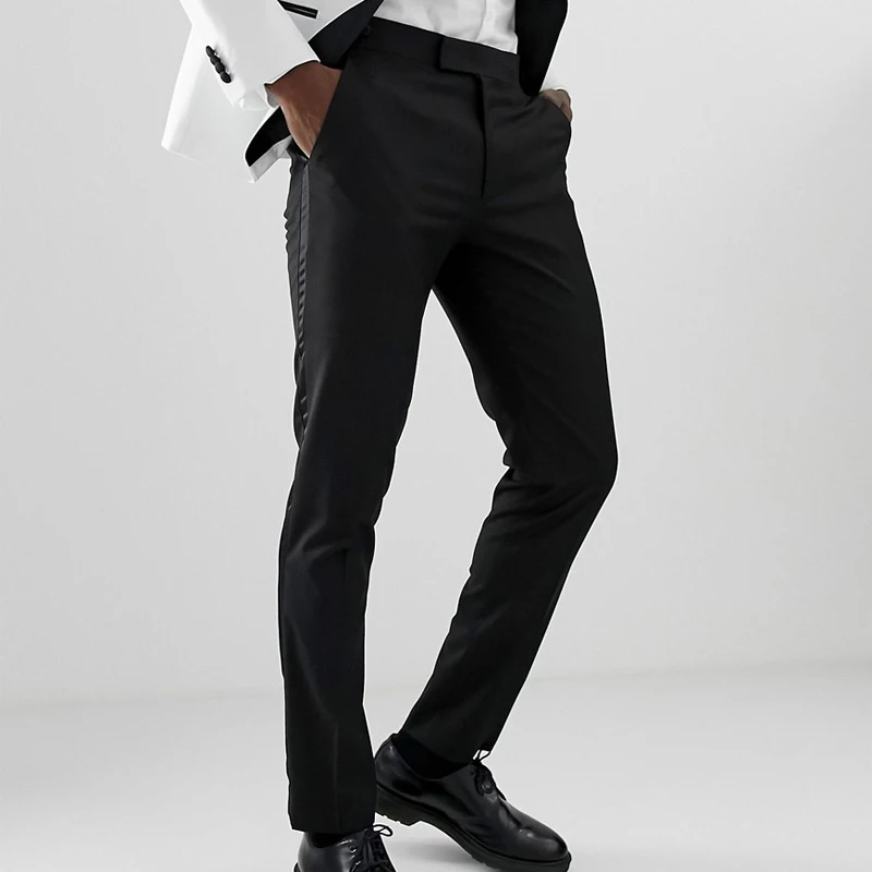 Big Sale Pants Trousers Official Wedding-Evening Slim-Fit Classic Black with Side-Stripe One-Piece jYQOM69E6za