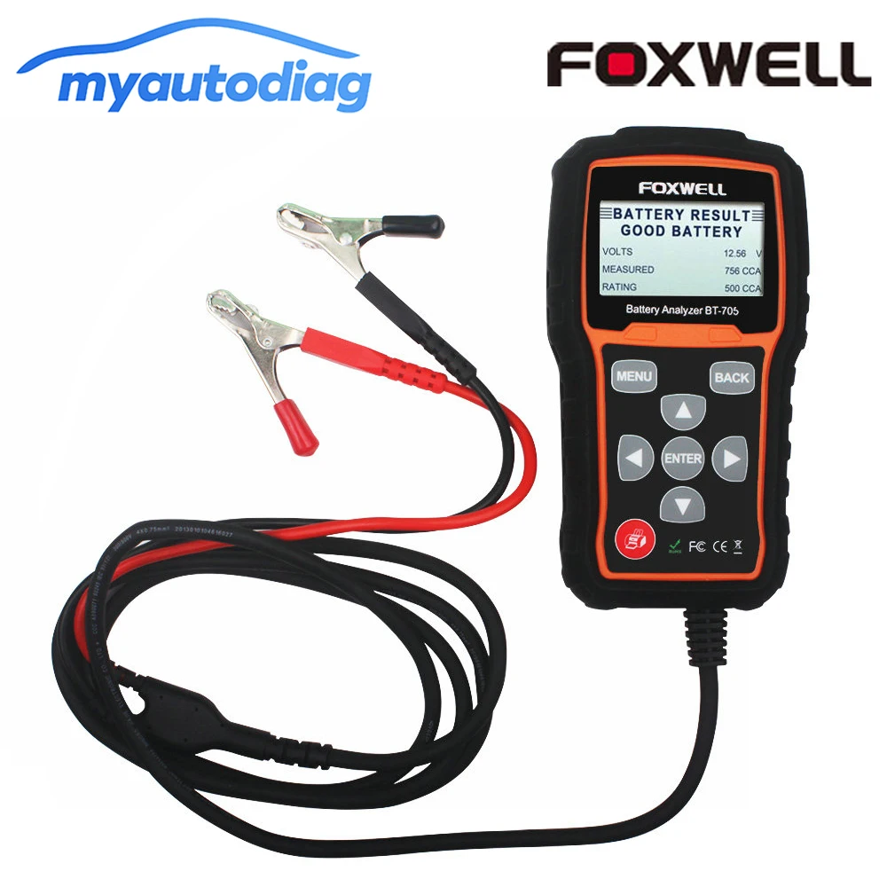 Foxwell BT705 12 В и 24 В анализатор батареи тестер для автомобилей Батарея AGM плоская пластина, AGM спиральные гелевые батареи Автомобильный Аккумулятор инструмент