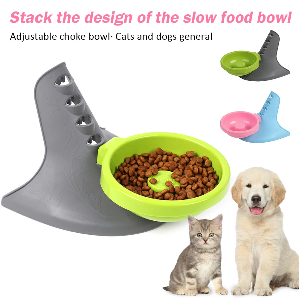 

Adjustable Pet Cat Bowl Anti-Choke Dog Bowl Stacking Design Cervical Spine Protectionslow Food Bowl Cat Water Bowl Dogs Feeders