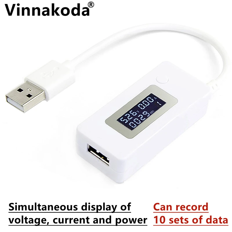 

LCD Micro USB Charger Battery Capacity Voltage Current Tester Meter Detector +Load Resistor 2A/1A with Switch