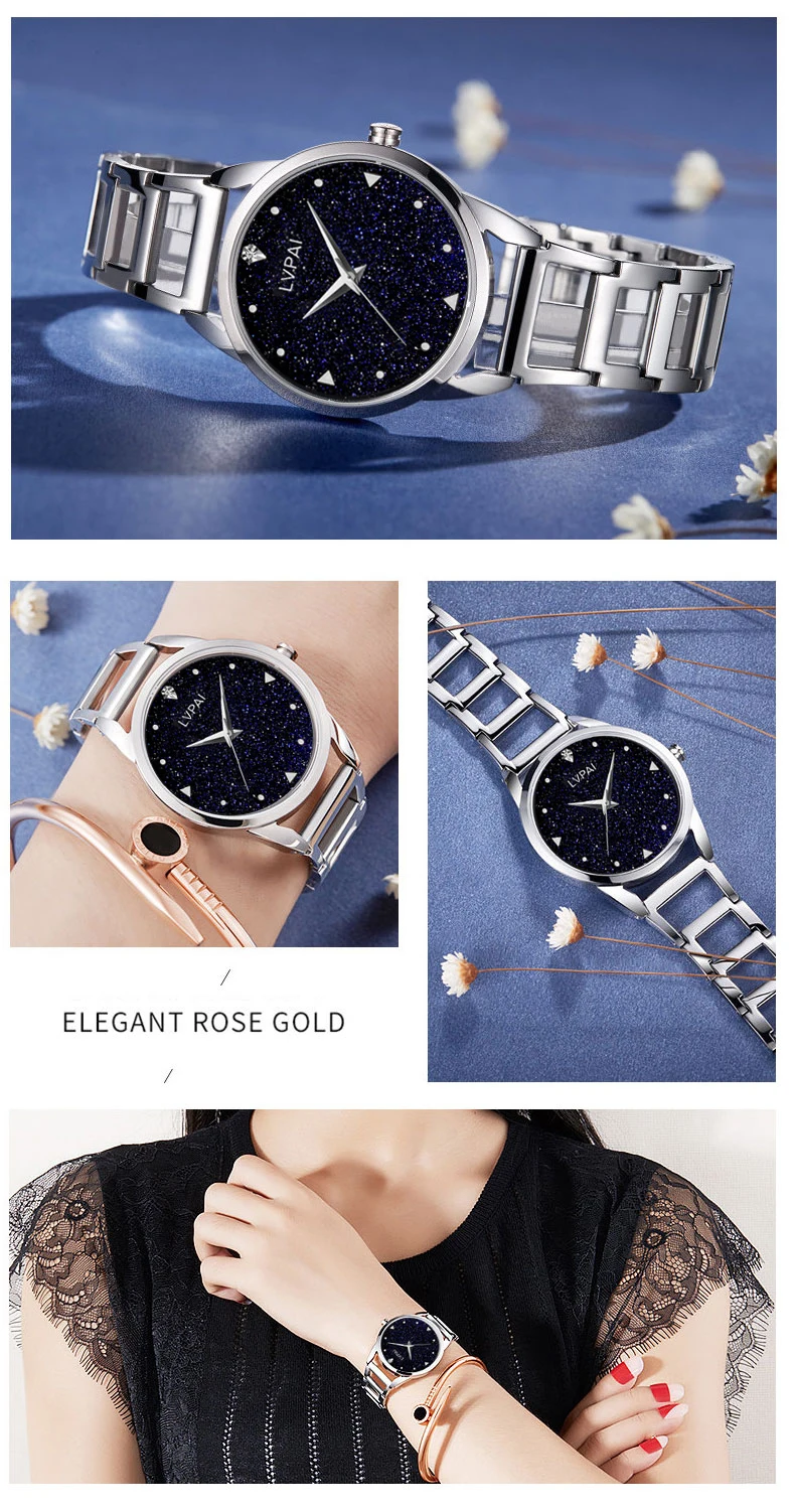 Lvpai женские часы-браслет водонепроницаемые простые часы женские модные повседневные часы с кристаллами звездное небо женские часы бренд Новинка