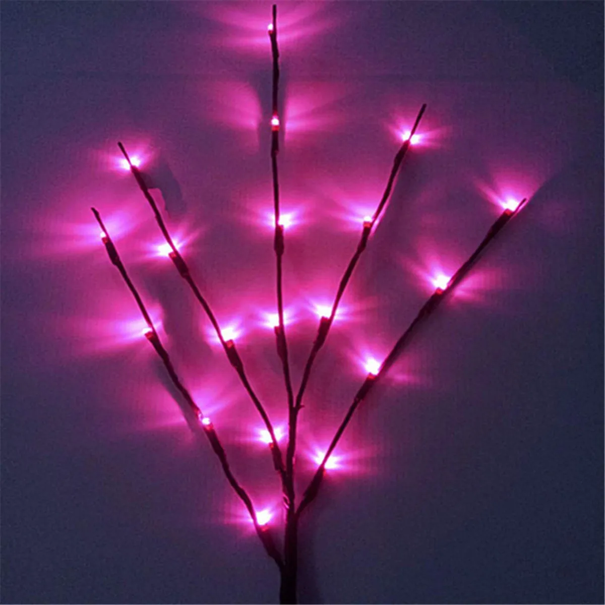 20 Bulbs LED Willow Branch Lights Lamp Natural Tall Vase Filler Willow Tree Branch Christmas Home Wedding Decorative Lights - Цвет абажура: pink light