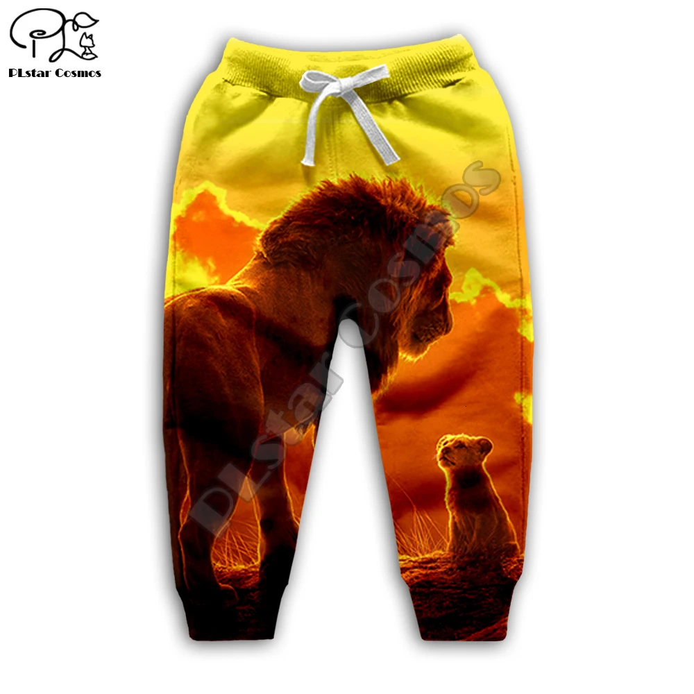 Mufasa/Simba толстовки с капюшоном «Король Лев» детские толстовки на молнии с 3d принтом топ с длинными рукавами для мальчиков и девочек, штаны, Прямая поставка