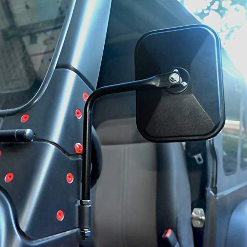 Дверное зеркало для Jeep Wrangler боковые зеркала прямоугольные зеркала заднего вида быстросъемные зеркала для 2007- Jeep Wrangler Jk Jl 2 шт