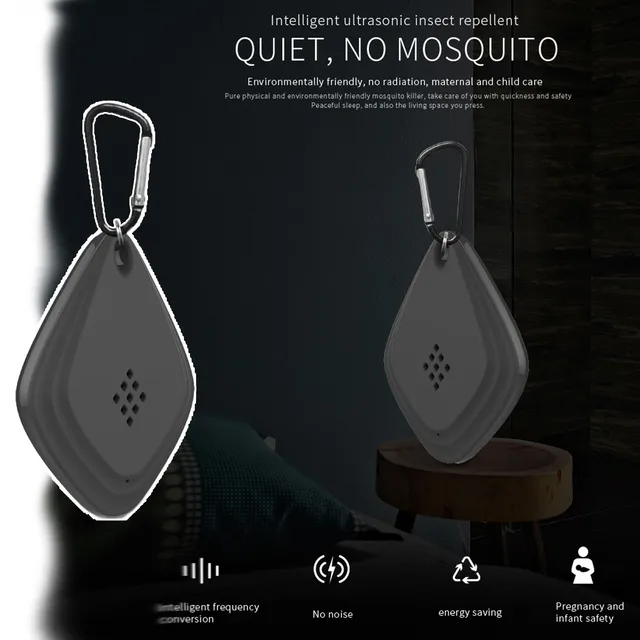 Hordozható Usb Szúnyog-Ismétlő Ultrahangos Bolhás Kullancs-Károsító Anti-Moszkitó Horoggal Nyári Rovar Kártevő Visszatartó Háziállatok Kutyájához - Image 6