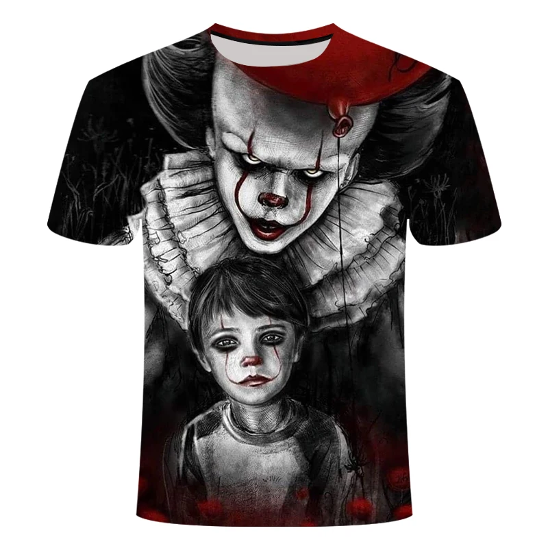 

2019 Summer Newest clown 3D Print Cool Funny T-Shirt Fashion Short Sleeve T Shirt Men Leisure Breathable Tops tee cryptocurrency