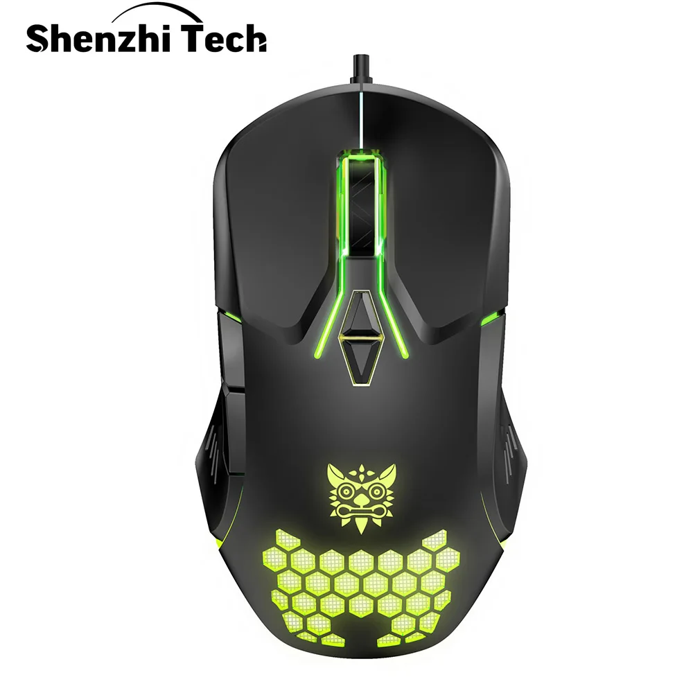 

Wired Gaming Mouse for Computer 6400 DPI Adjustable Honeycomb Design RGB LED Backlit Computer Mice For PC Laptop
