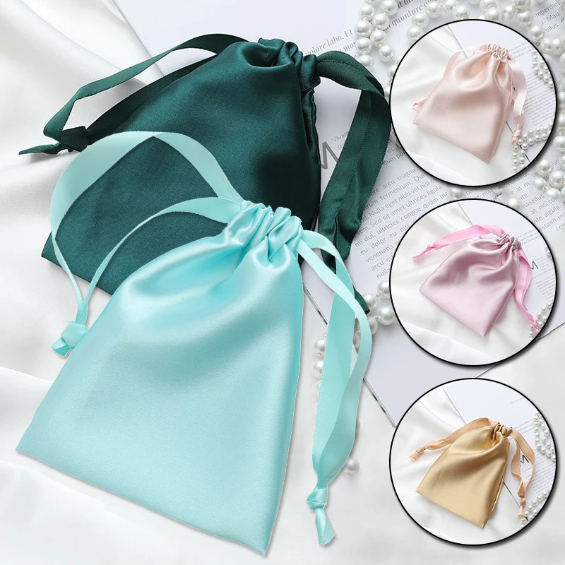 Drawstring Candy Bag Organizer Imitation Silk Cloth Jewelry Gift Pack