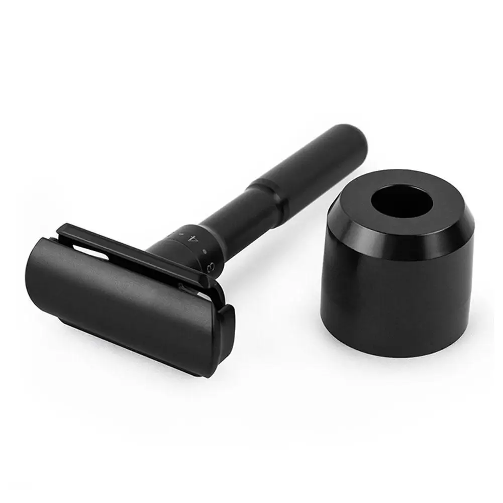 2021 Luxurious Black Adjustable Safety Razor Can Design on Men Gift Name Classic Stand Shaving 5 Blades It N6V5 | Красота и здоровье