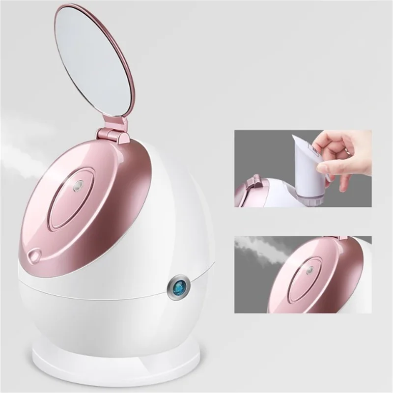  Nano Ionic Face Steamer For Face Beauty Salon SPA Mini Face Sprayer With Makeup Mirror Mist Sprayer