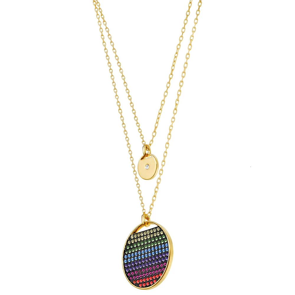 New Double Color Gingerbread High Quality Round Necklace Women Jewelry Mothers Day Christmas Gift