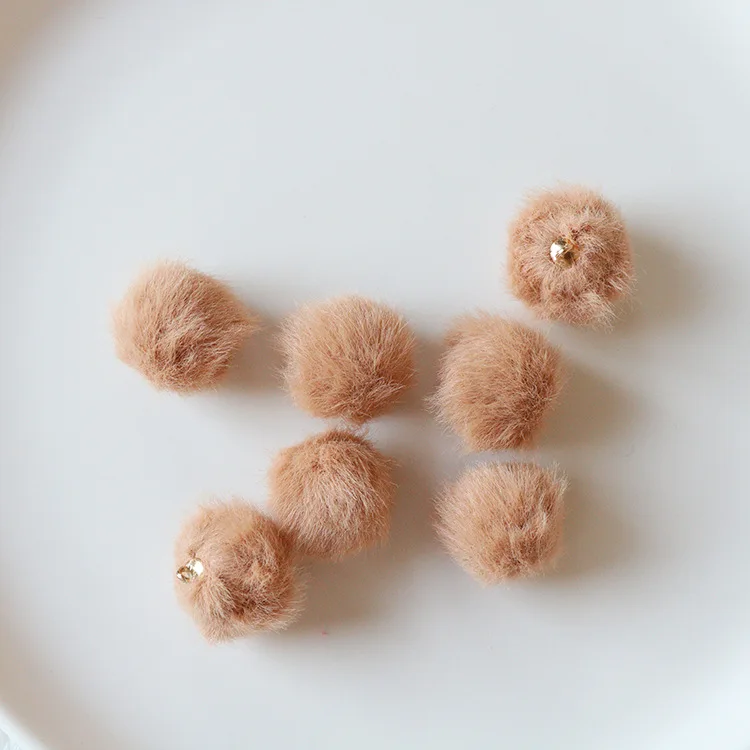 Milk coffee color 20 шт помпон шар кулон для женщин сделай сам серьги ювелирное изделие в виде заколки материал бисер Креативная одежда ремесло украшения поставки - Цвет: Milk coffee color