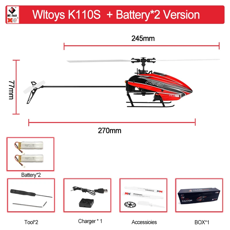 Wltoys xk K110s rcヘリコプターbnf 2.4グラム6CH 3D 6グラム