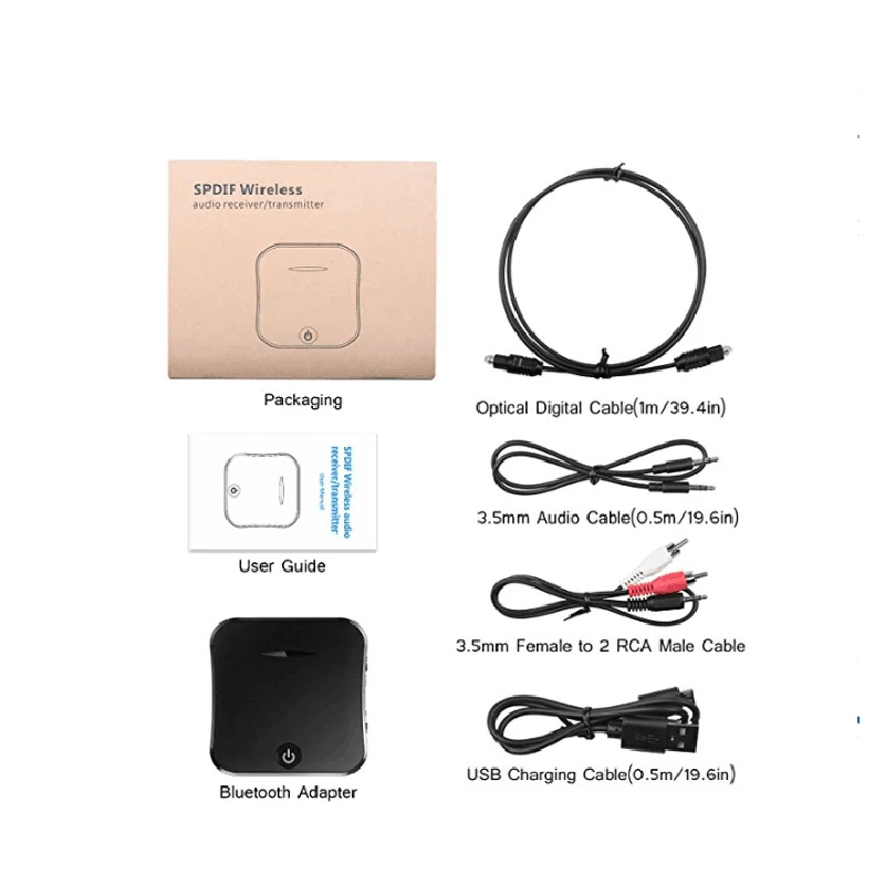 Мини Bluetooth 5,0 передатчик приемник беспроводной AptX HD оптический Toslink аудио 3,5 мм Aux/RCA& amp адаптер для ТВ/наушников