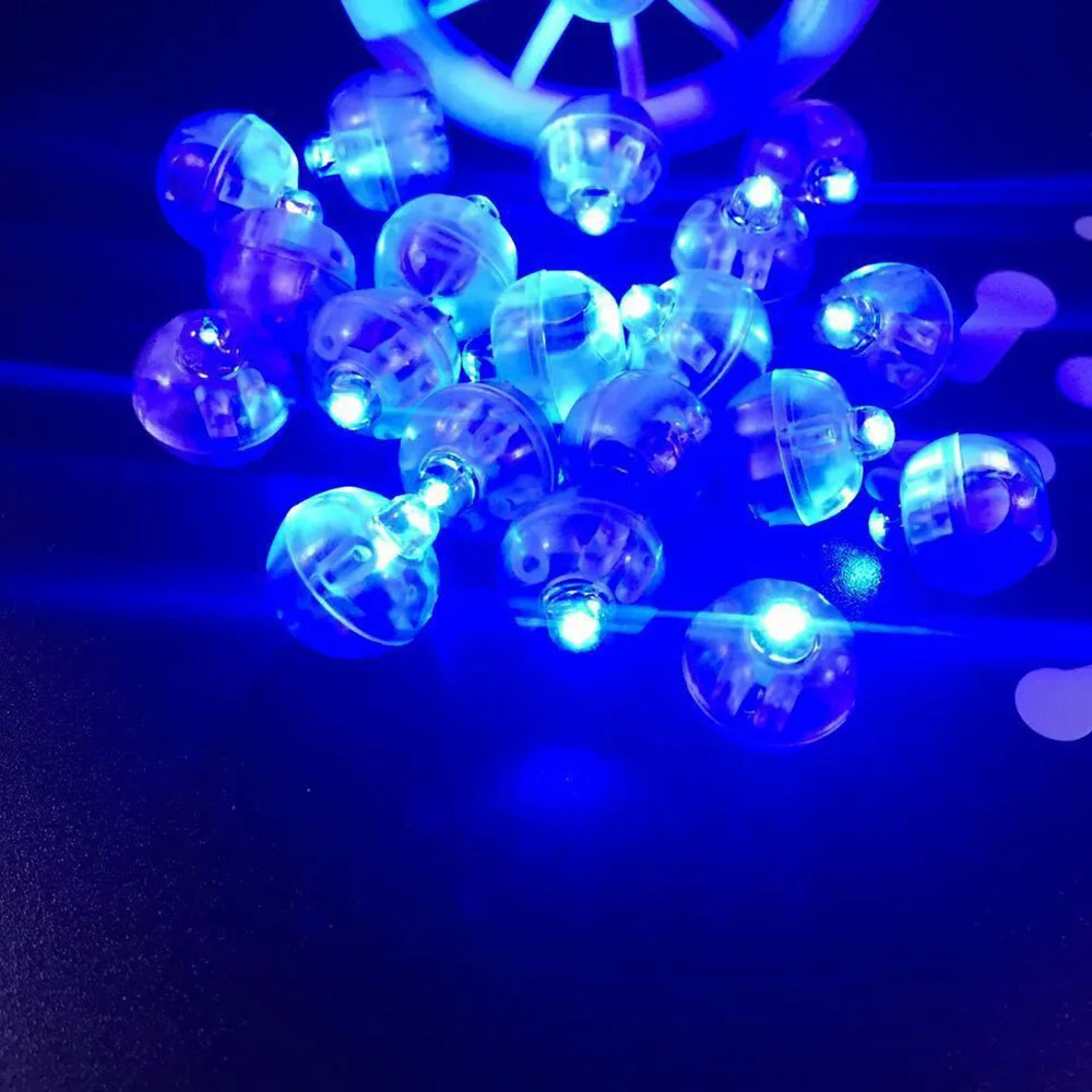 blue 10/50 шт 6 цветов шар огни Круглый Заподлицо Светодиодный rgb-мяч лампы для декоративный фонарь Рождественские Свадебные вечерние украшения - Цвет: blue