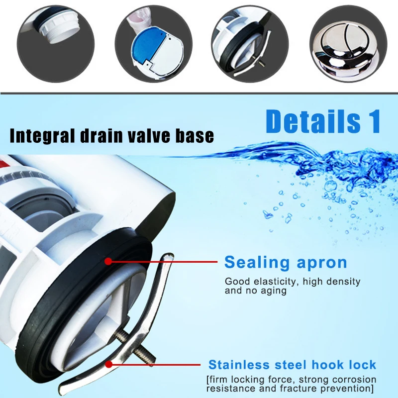 

HOT Water Tank Connected 2 Flush Fill Toilet Cistern Inlet Drain Button Repair Parts Water Outlet LSF99