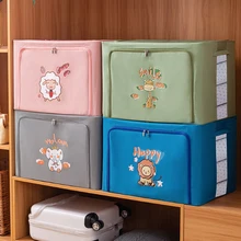 Oxford Cloth Quilt Storage Box Wardrobe Storage Box Quilt Folding Basket Household Storage Storage Hanging Shelf Clothing Home