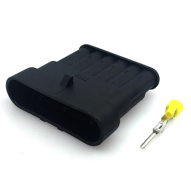 

5 sets 6 pins male AMP Superseal Sealed HID Waterproof Electrical Wire Auto Connector Plug Socket Housing