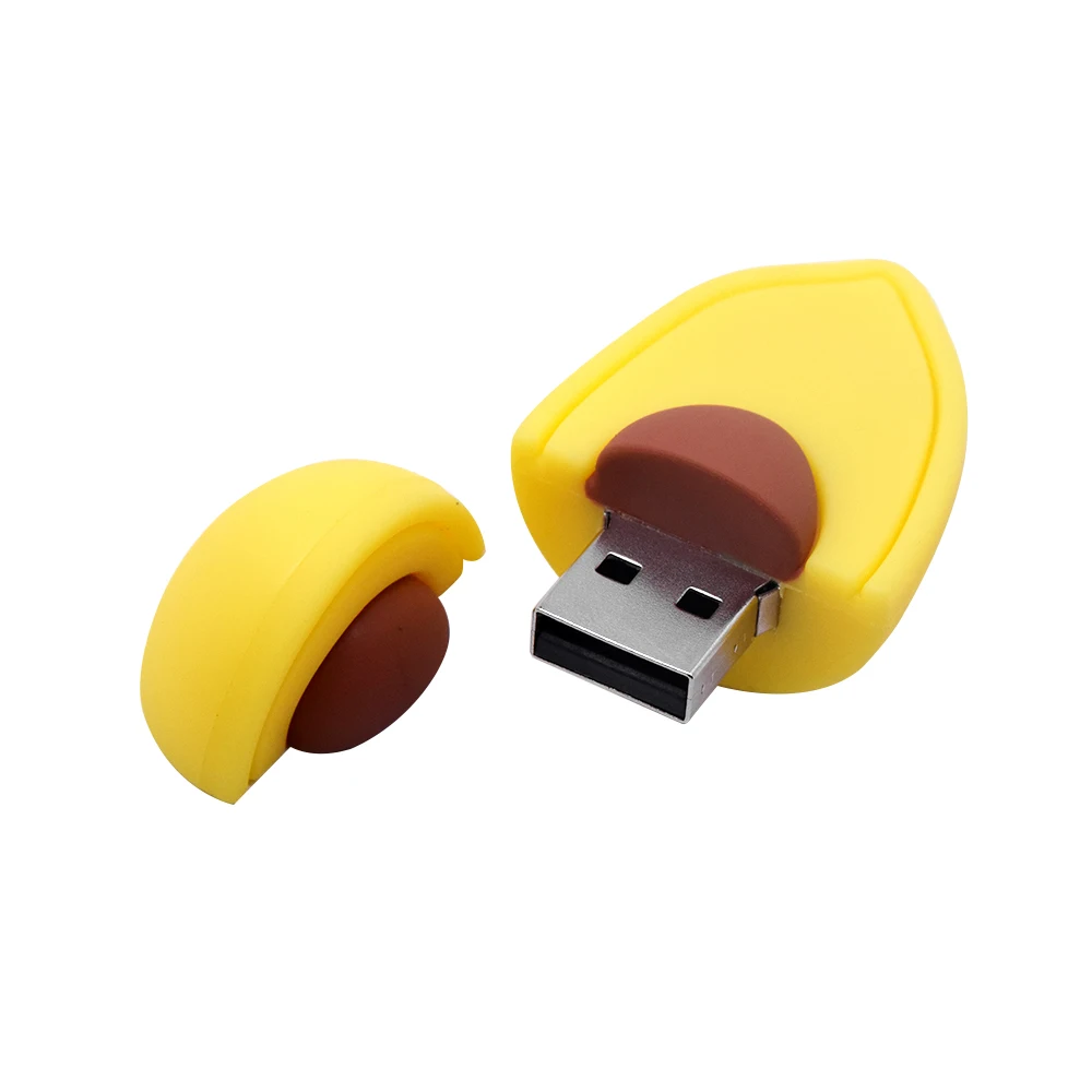 Мультфильм фрукты USB флэш-накопитель 32 ГБ милый лимонный Pendrives2.0 авокадо хранения диск Memory Stick реальная емкость 64 Гб Забавный подарок 128 Мб