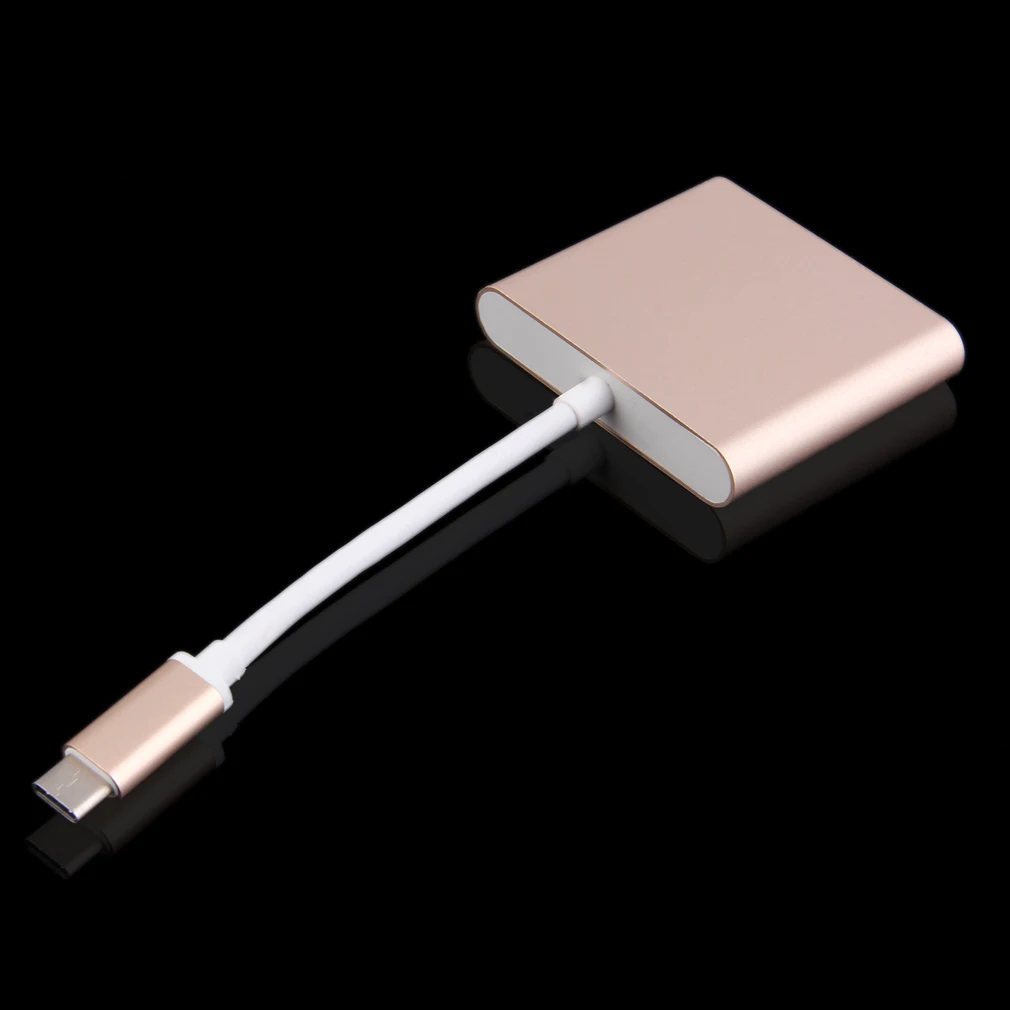 Type C USB 3,1-USB-C 4K HDMI USB3.0 адаптер 3 в 1 концентратор для Apple многопортовый полностью алюминиевый металлический чехол-адаптер