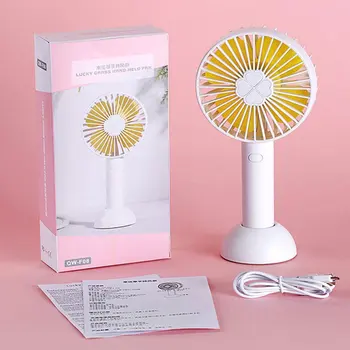 

New Arrival Handheld USB Fan 3-Speed Mini Rechargeable Clover Fan Portable with 2000mAh Battery Quiet Desktop Travel Cooling Fan