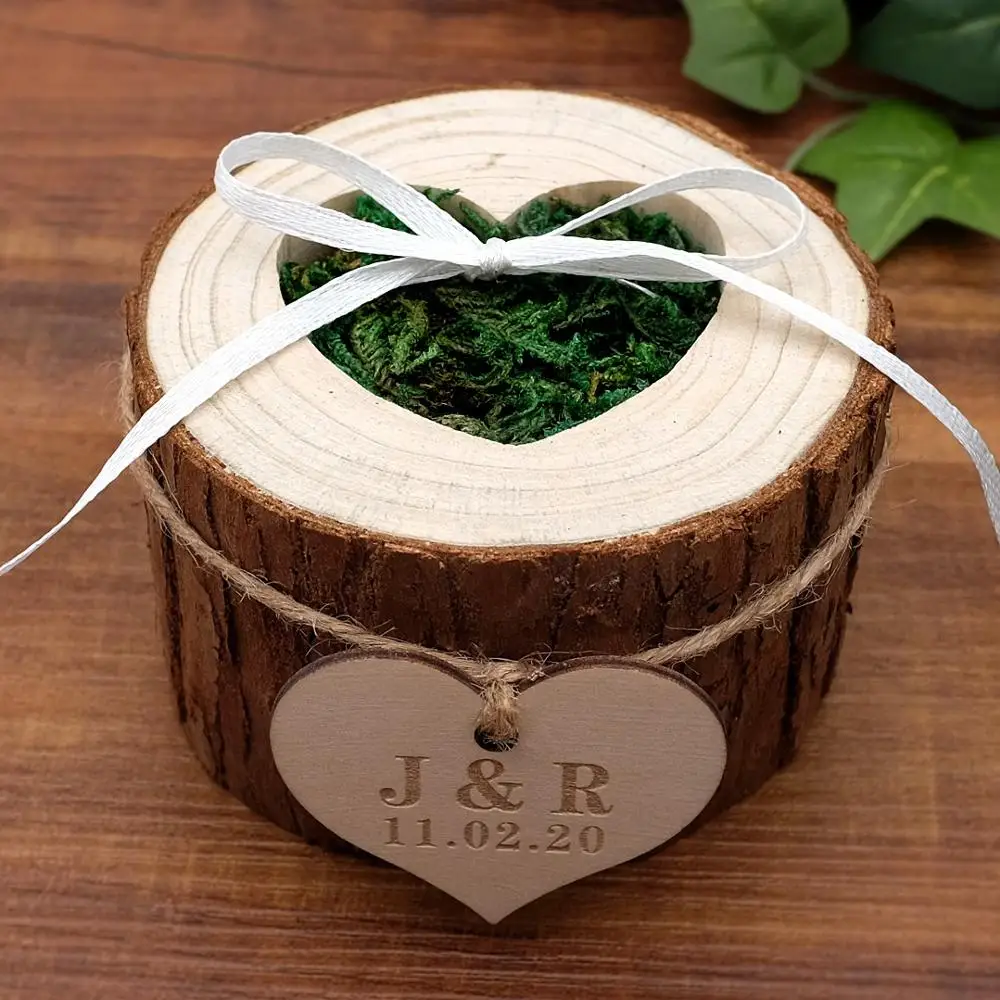 Details about   Personalised Wedding Ring Box Ring Bearer Box Wood Ring Holder Ring Pillow 