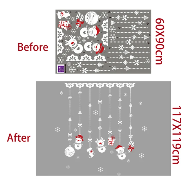 Christmas Window Stickers Merry Christmas Decorations For Home Christmas Wall Sticker Kids Room Wall Decals New Year Stickers 27