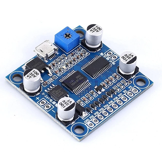 

A7-- MAV MP3 Amplifier Module DC 9V 12V 24V 15W Voice Broadcast Module 32Mbit Flash UART Control Serial Port Voltage Decoding Bo