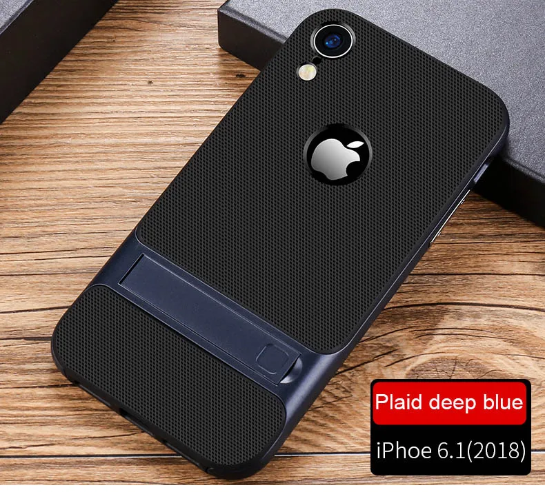 Модный противоударный бампер прозрачный силиконовый чехол для iPhone X XS XR XS Max 8 7 6 6S Plus Прозрачная защитная задняя крышка - Цвет: Синий