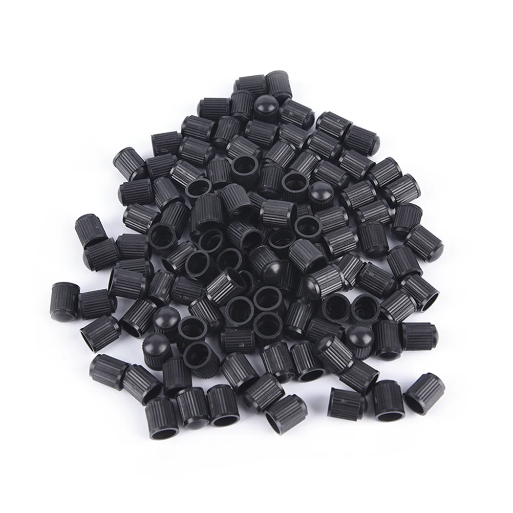 

100pcs/lot Black Plastic Dust Valve Caps Bike Car Wheel Tyre Air Valve Stem Caps Wholesale
