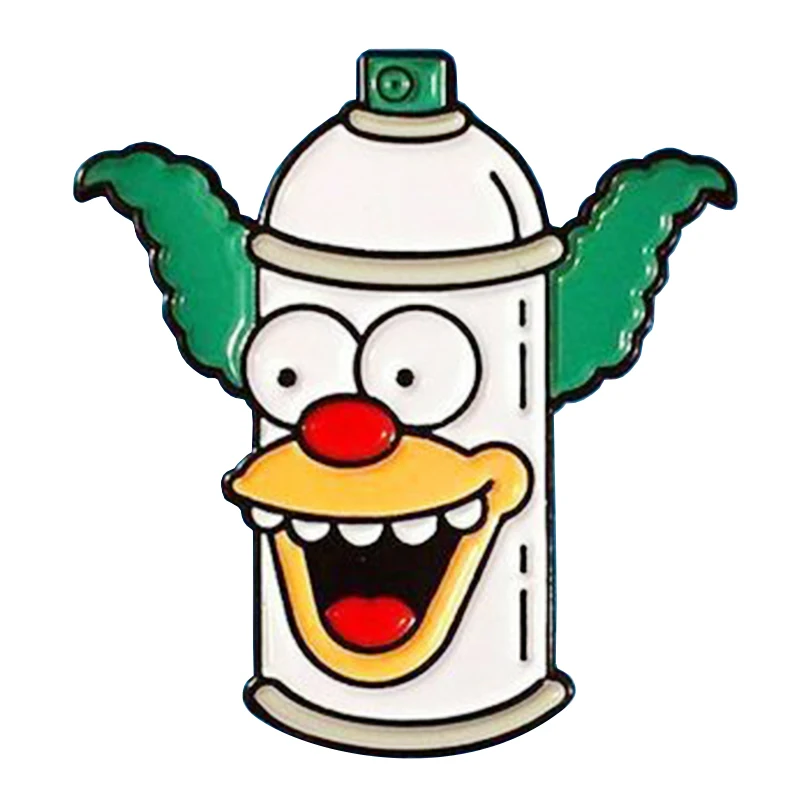 

Simpsons lapel pin Krusty the clown brooch cute cartoon badge pop culture pins anime gift