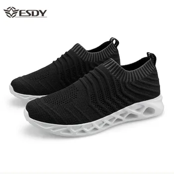 

Plus Size 48 Sneakers Men Slip-on Breathable Casual Shoes Men Comfortable Mesh Outdoor Walking Footwear 2020 Men's Flat Sneakers
