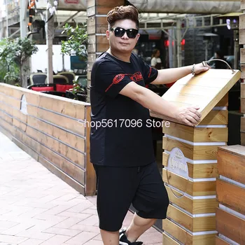 

Men's T Shirt Plus Fat Plus Suit Round Neck Extra Large Elastic Force Fat Man Men Big Size Leisure Suit