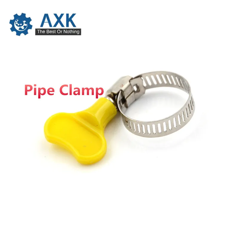 

6Pcs Homebrew Pipe Clamp Fit 6mm ~ 29mm O.D Tube Plastic Handle Stainless Steel butterfly Hose Clamp DT