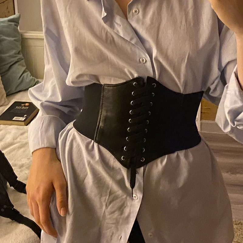 Women's Corset Body Shapewear Sexy Wide Leather Belt Cummerbunds Strap Belts for Women High Waist Slimming Corsets and Bustiers honeylove shapewear