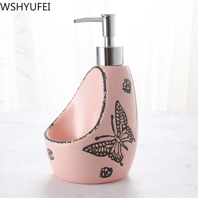 Nordic creative hand sanitizer bottle Hand-painted ceramic lotion bottle soap dispenser Hotel clubhouse bathroom decoration Nordic creative hand sanitizer bottle Hand-painted ceramic lotion bottle soap dispenser Hotel clubhouse bathroom decoration