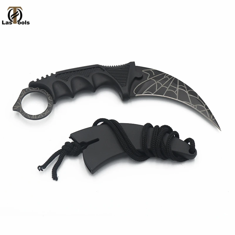 Black spider Стальные коготь ножи охотничий нож CS GO Тактический коготь Шейный нож Походный походный открытый самооборонный охотничий нож для выживания - Цвет: Black spider