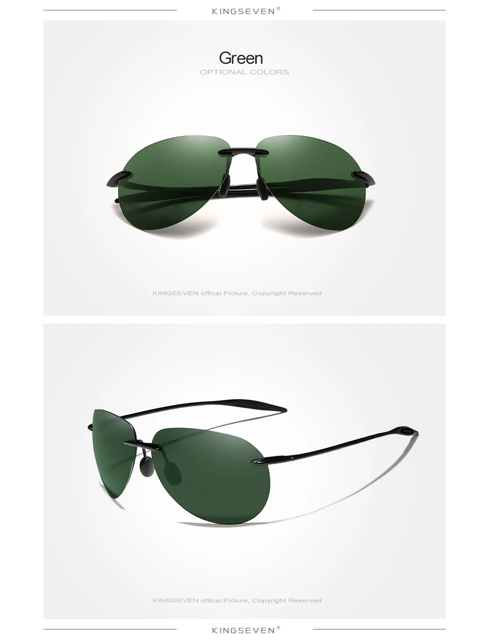 KINGSEVEN Classic Pilot Sunglasses Polarized Driving Mirror UV400