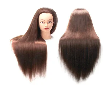 

65cm High Temperature Fiber Hair Training Head Professional Styling Nice Mannequin Head with Hair Hairdressing Dolls Head Dummy
