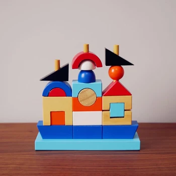 

wooden building blocks kids boat sets of blocks geometric assembling block early childhood education enlightenment toys children