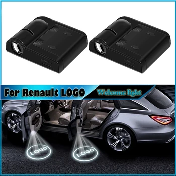 

2pcs Fashion Car Accessories Wireless LED Auto Car Door Welcome Logo Light Laser Projector Ghost Lamp For Renault Car styling