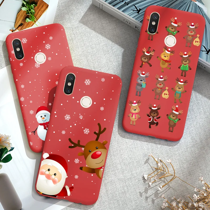 Christmas Soft TPU Case For Xiaomi Redmi Note 7 8 5 6 Pro K20 Silicon New Year 7A 6A 8A Plus Mi 9T Back Cover | Мобильные телефоны