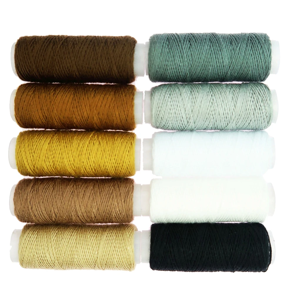 

10 Rolls Pramium Polyester Sewing Thread Spool Sets Garments Stitching