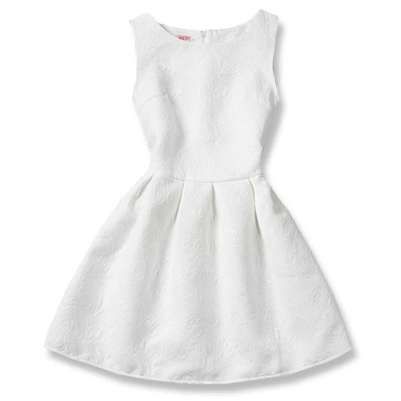 Летняя одежда для маленьких девочек платье трапециевидной формы синие детские платья принцессы с цветочным рисунком для девочек 6, 10, 12 лет, повседневные платья vestido infantil - Цвет: White dress