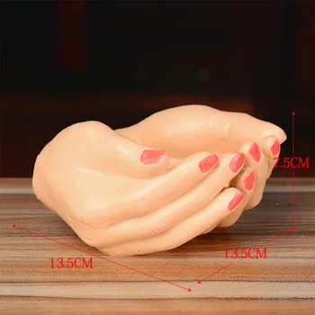 

1pc Creative Resin Flowerpot Mini Succulent Planter Pot Decorative Hand Holding Plant Pot Home Decor (Random Nail Style)