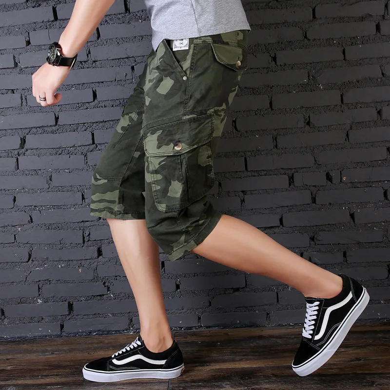 Men Camouflage Bags Bib Overall Summer New Style Europe And America Youth Casual Pants Popular Brand Uniform Capri Pants