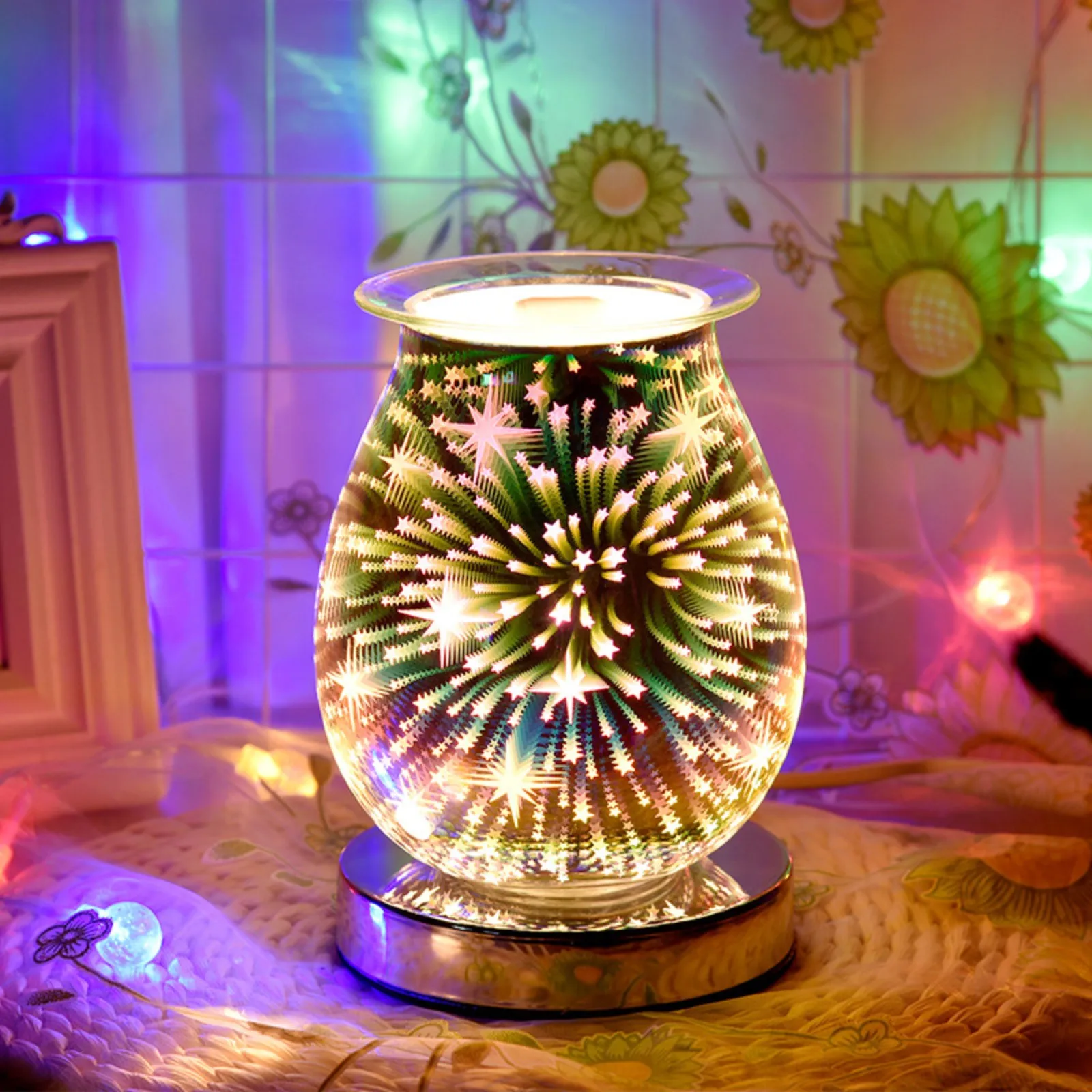 Desire Electric Wax Melt Oil Burner Aroma Wax Warmer 3D Touch Lamp Night  Light