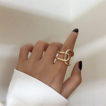 

Twisted Irregular Curve Cross Metal Finger Ring 2020 New Simpleness Personality Ring For Women Wedding Party Jewelry Gift