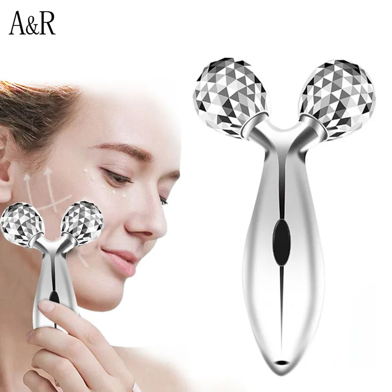 

3D Roller Facial Massage slimming face tool 360 Rotate Face Lifting Instrument skin Beauty bar Wrinkle Remover tool Portable