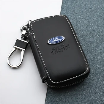 

Genuine Leather Key Wallet Car Key Bag Multi Function Key Case Key Holders For Ford ST FOCUS 2 3 Mondeo Fiesta Kuga MK2 MK3 MK4